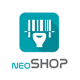 Logotipo de neoSHOP, software ERP orientado hacia la moda, en el sector textil retail.