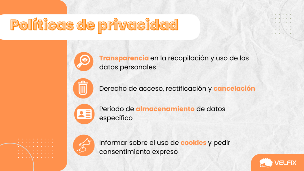 requisitos políticas privacidad página web