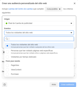 crear audiencia meta